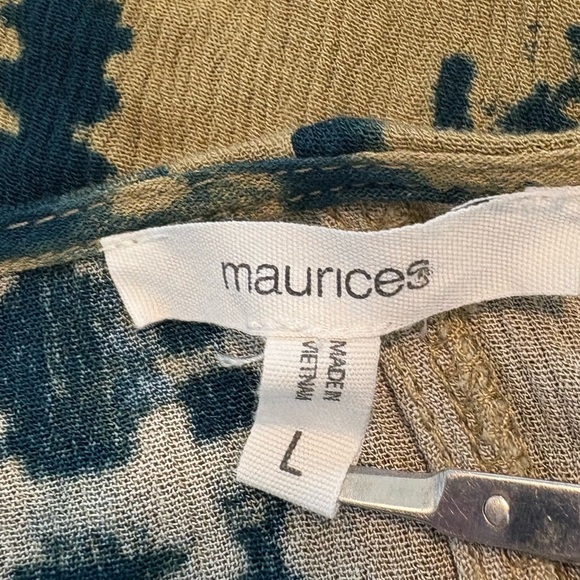 Maurices Bohemian Olive Tie Dye Flutter Sleeve Kimono - Picture 10 of 11